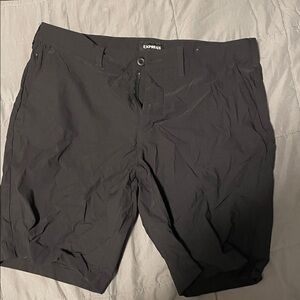 Express Men's Charcoal Flat Front Shorts